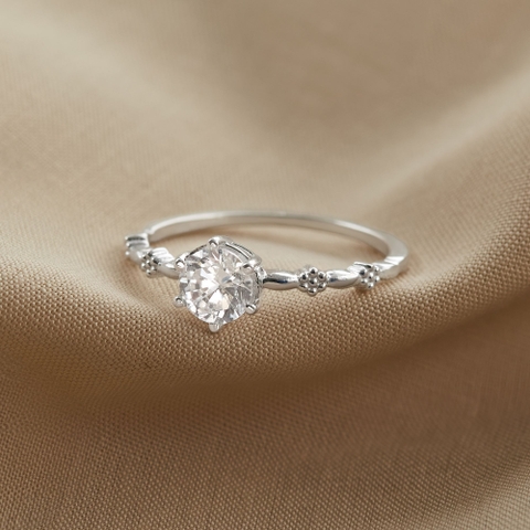 Nhẫn Bạc 925 Đính 1 Viên Đá Basic Stone Ring CARA LUNA - VCR22