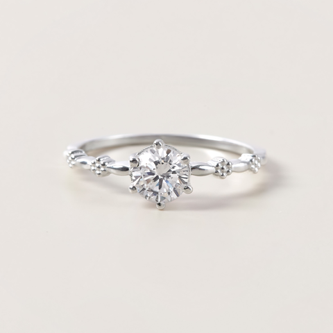 Nhẫn Bạc 925 Đính 1 Viên Đá Basic Stone Ring CARA LUNA - VCR22 - Hover