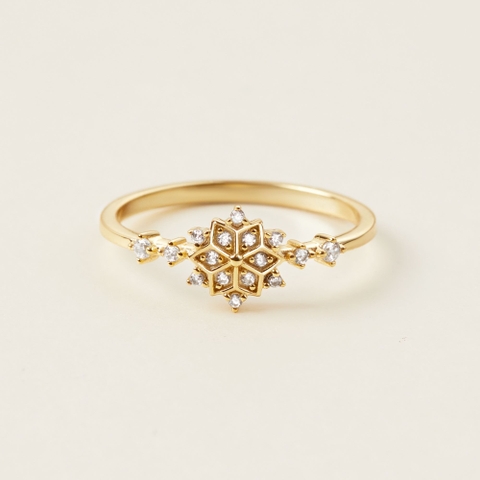 Nhẫn Bạc 925 Hình Bông Hoa Tuyết Đính Đá Lấp Lánh Flower Snow - VCR500