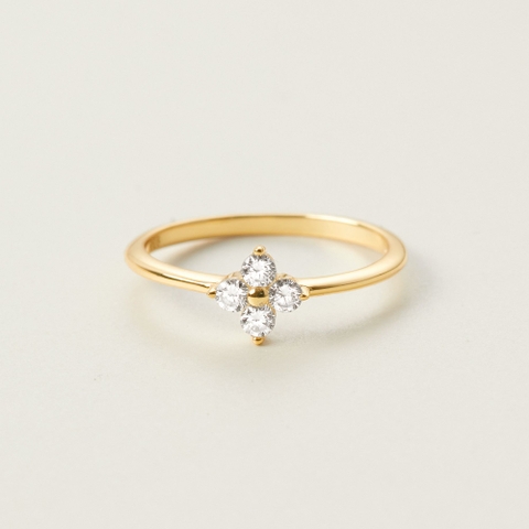 Nhẫn Bạc 925 Cỏ 4 Lá Đính Đá Charm 4 Leaf Clover - VCR503