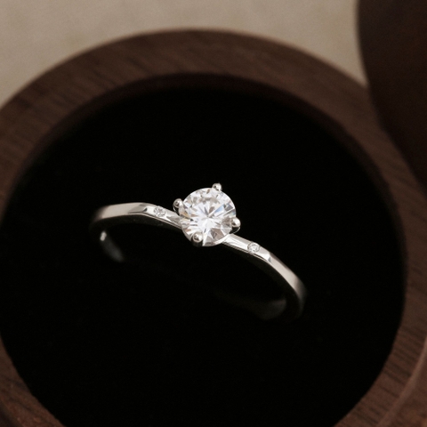 Nhẫn Đôi Freesize Bạc 925 Đính Đá Chấu Vương Miện Lấp Lánh - VCR508