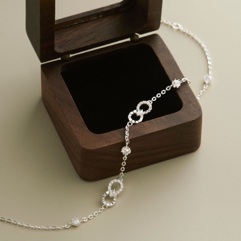 Quà Tặng 8/3 Lắc Chân Bạc 925 Tình Yêu Vô Cực Đính Đá Bond Anklet - VGA02 - Hover