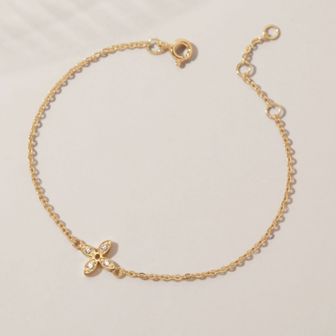 Lắc Tay Bạc 925 Cỏ 4 Lá May Mắn - Tiny 4 Leaf Clover - VGB19 - Hover