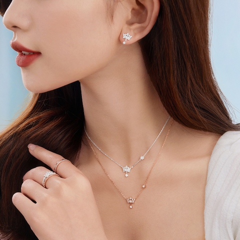 Dây Chuyền Bạc 925 Vương Miện Công Chúa Đính Đá Crown Princess - VGN03 - Hover