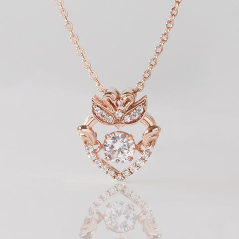 Quà Tặng 8/3 Dây Chuyền Bạc 925 Trái Tim Đôi Thiên Nga Đá Nhảy Lấp Lánh Pretty Swan - VGN10