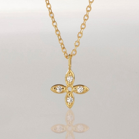 Dây Chuyền Bạc 925 Cỏ 4 Lá May Mắn - Tiny 4 Leaf Clover - VGN21 - Hover