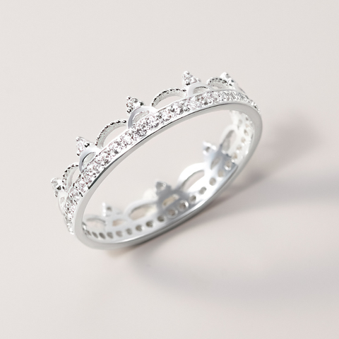 Nhẫn Bạc 925 Vương Miện Công Chúa Đính Đá Full Nhẫn Crown Princess - VGR03
