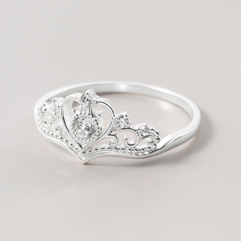 Nhẫn Bạc 925 Vương Miện Công Chúa Đính Đá Cách Điệu Crown Princess - VGR05 - Hover