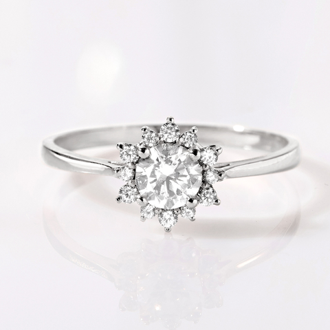 Nhẫn Bạc 925 Mặt Bông Tuyết Đính Đá Lấp Lánh Snowy Ring - VGR14 - Hover