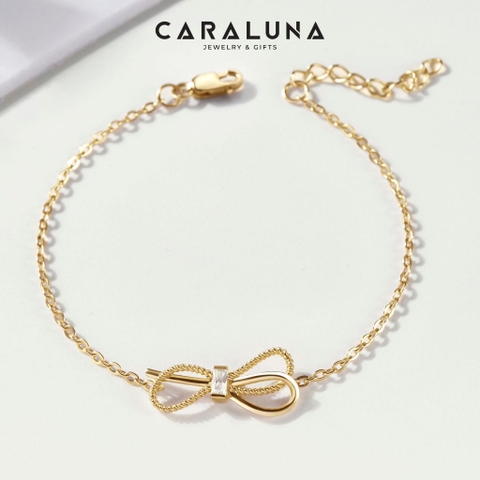 Lắc Tay Bạc 925 Lariat Nơ Đính Đá - Bowtie Love - VYB31 - Hover