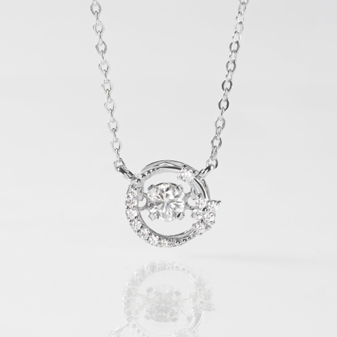 Vòng Cổ Bạc 925 Hình Mặt Trăng Đá Nhảy Moon Dancing Stone - VCN29