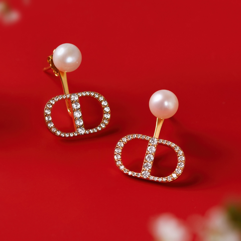 Bông Tai Jacket Bạc 925 Ngọc Trai Tự Nhiên Phối Đá Luxury Pearls - VUE01 - Hover