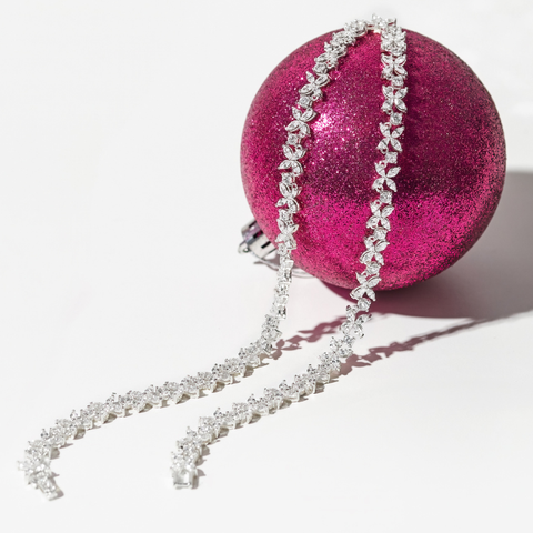 Vòng Cổ Bạc 925 Đính Đá Full Vòng Đi Tiệc Lấp Lánh Bling Party Queen - VUN05 - Hover