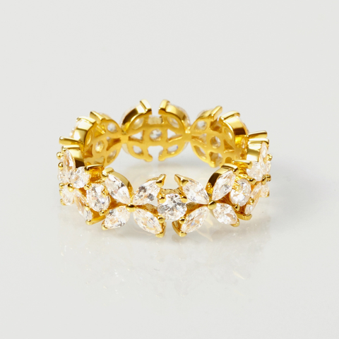 Nhẫn Bạc 925 Đính Đá Full Vòng Đi Tiệc Hình Hoa Flower Party Queen - VUR11