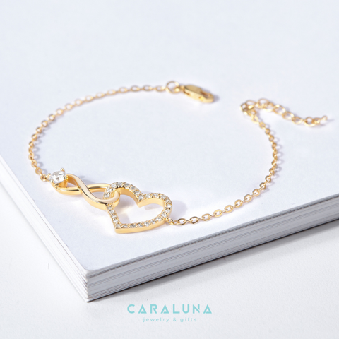 Lắc Tay Bạc 925 Trái Tim Vô Cực Đính Đá Tình Yêu Vĩnh Cửu - Infinite Love - VYB09 - Hover