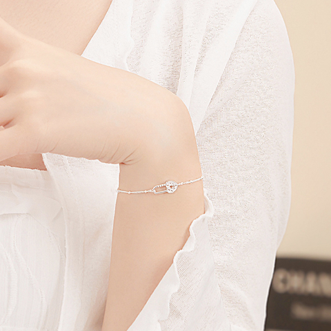 Vòng Tay Bạc 925 Ổ Khóa Trái Tim Đính Đá Heart Lock - VYB52 - Hover