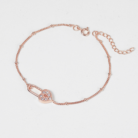 Vòng Tay Bạc 925 Ổ Khóa Trái Tim Đính Đá Heart Lock - VYB52