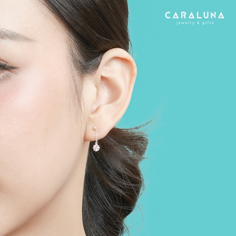 Hoa Tai Bạc 925 Dáng Thả Đính Đá Hàn Quốc Shine Bright - VYE03 - Hover