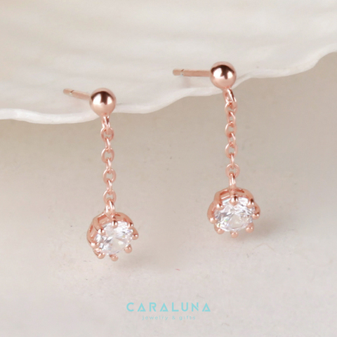 Hoa Tai Bạc 925 Dáng Thả Đính Đá Hàn Quốc Shine Bright - VYE03