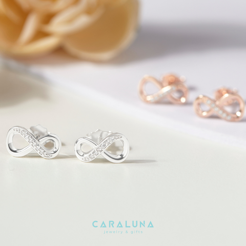 Bông Tai Bạc 925 Nụ Vô Cực Đính Đá Mãi Yêu - Infinite Love - VYE32 - Hover