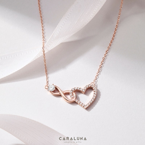 Quà Tặng 8/3 Dây Chuyền Bạc 925 Trái Tim Vô Cực Đính Đá Tình Yêu Vĩnh Cửu - Infinite Love - VYN11