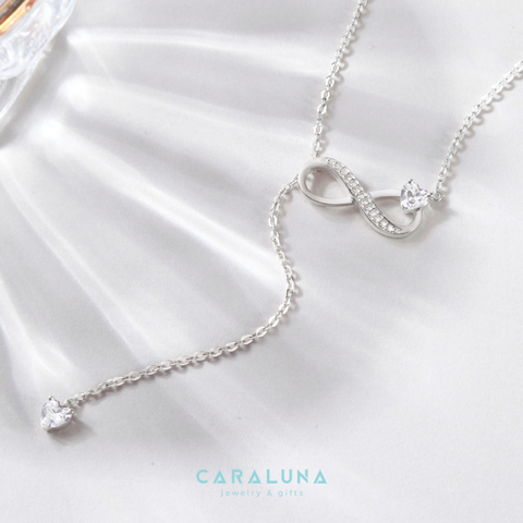 Dây Chuyền Bạc 925 Lariat Vô Cực Đính Đá Mãi Yêu - Forever Love - VYN22