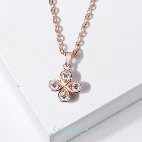 Dây Chuyền Bạc 925 Cỏ 4 Lá Đính Đá - 4 Leaf Clover - VYN50 - Hover