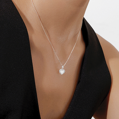 Dây Chuyền Bạc 925 Đính Đá Hình Trái Tim Lãng Mạn Romance - VYN505 - Hover