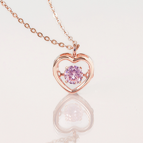 Dây Chuyền Bạc 925 Trái Tim Đá Nhảy Bling Heart - VYN62