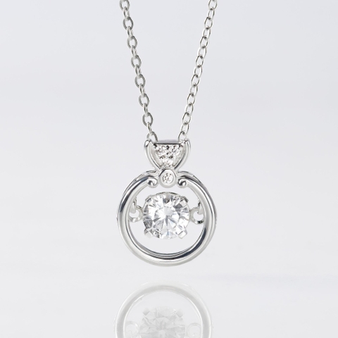 Dây Chuyền Bạc 925 Hình Nhẫn Cầu Hôn Đá Nhảy Ring Dancing Stone Necklace - VYN70