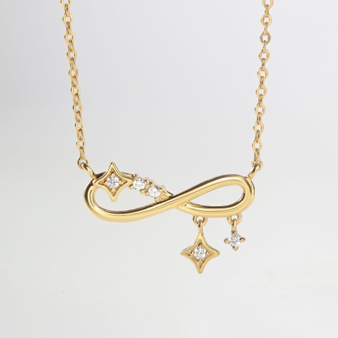 Vòng Cổ Bạc 925 Hình Vô Cực Đính Đá Treo Infinity Necklace - VYN72