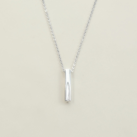 Dây Chuyền Nữ Bạc 925 Thanh Trụ Bạc Thẳng Đáy Trái Tim - VYN79 - Hover