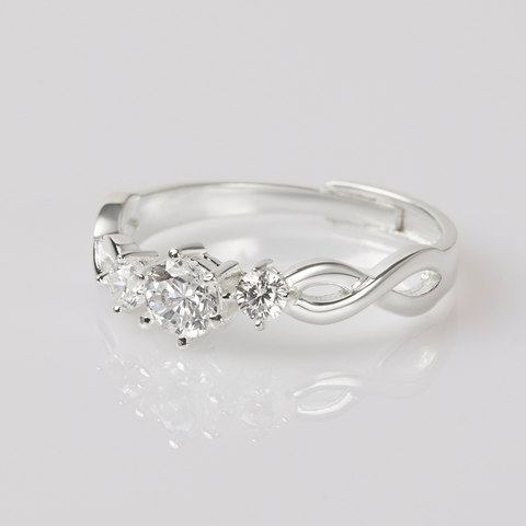 Nhẫn Bạc 925 Freesize Đính Đá Tình Yêu Cho Nữ - True Love - VYR01 - Hover