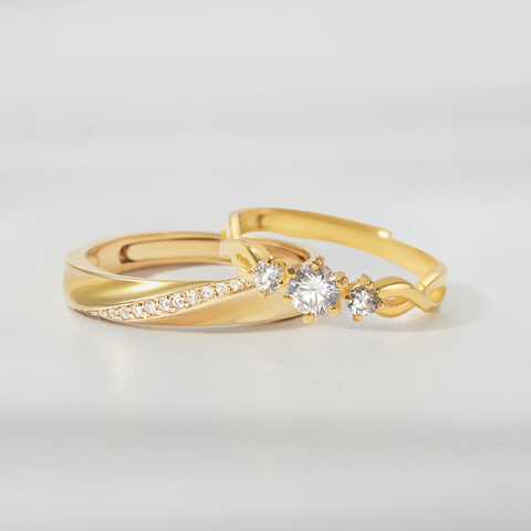 (Một Cặp) Nhẫn Đôi Freesize Bạc 925 Couple Ring - VYR01 & VYR04