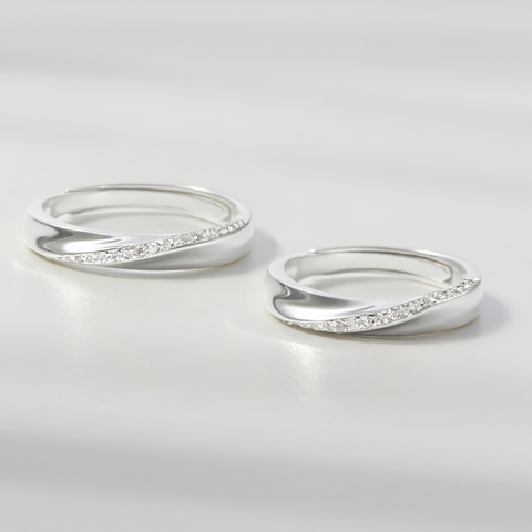 Cặp Nhẫn Đôi Bạc 925 Freesize Symbols Of Love - VYR03 & VYR04
