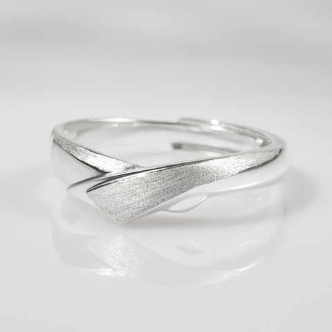 Nhẫn Freesize Bạc 925 Lượn Sóng Cho Nam Đeo Cặp Đôi Wave Love - VYR11