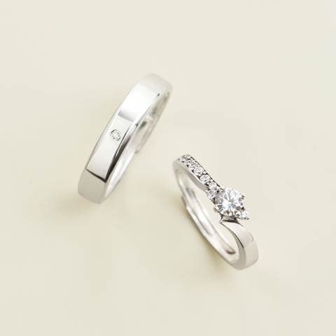 (Một cặp) Nhẫn Đôi Freesize Bạc 925 Đính Đá Chìm Và Nhẫn Xoắn Vô Cực Đính Đá VYR13 - VYR16 - Hover