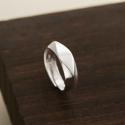 Nhẫn Freesize Bạc 925 Mặt Hình Thoi Cho Nam Đeo Cặp Đôi - VYR21