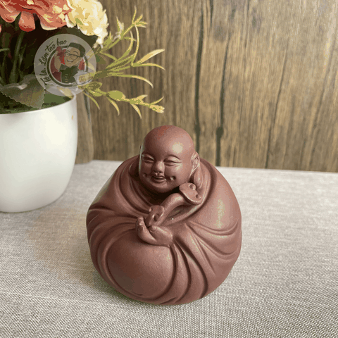 Tượng trà di lặc tử sa