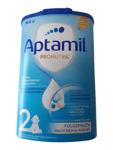 Aptamil Đức số 2 xanh cao cho trẻ từ 6 đến 10 tháng tuổi, 800g