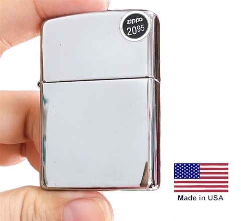 Bật lửa Zippo Mỹ mã 250 high polish chrome trơn bóng, Hàng chính hãng