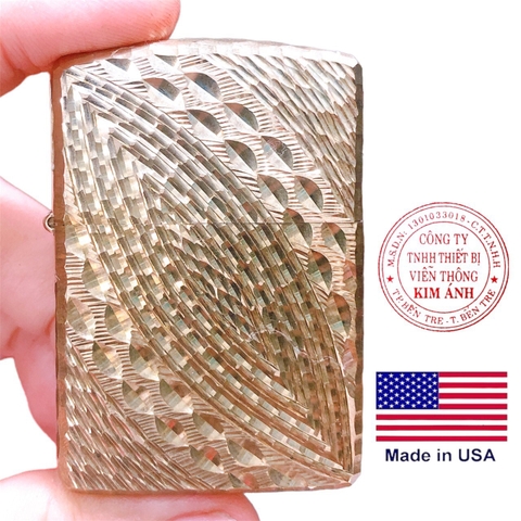 Bật lửa Zippo Armor Mỹ gõ búa 5 mặt mẫu mắt rồng, Hàng chính hãng