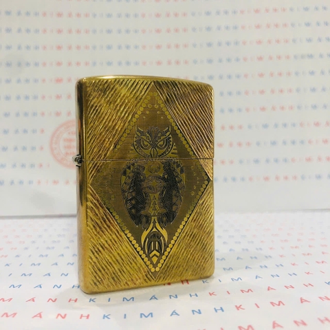Bật lửa Zippo Mỹ chủ đề Chim Cú Mèo Brass, Cam kết hàng chính hãng có giấy Hải quan gửi kèm đơn hàng