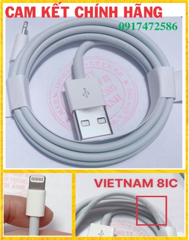 Dây sạc Iphone 7/X/XS main 8IC - Hàng Chính Hãng
