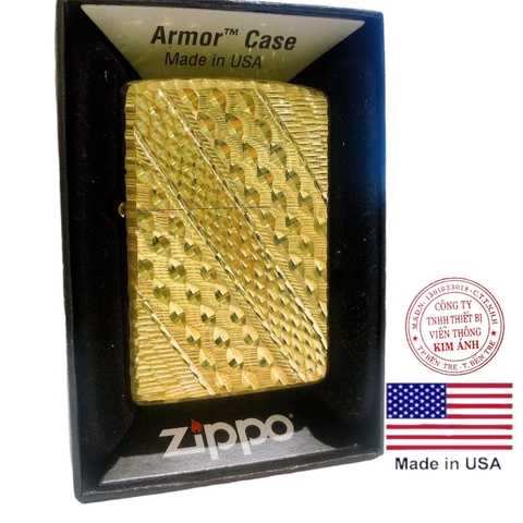 Zippo MỸ ARMOR BRASS đồng, gõ búa 5 mặt 3 mẫu thịnh hành, Hàng chính hãng