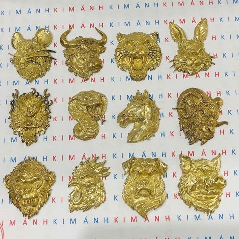 Eblem dán trang trí Zippo chủ đề 12 con giáp, chất liệu hợp đồng nguyên chất, hàng chuẩn zin Mỹ