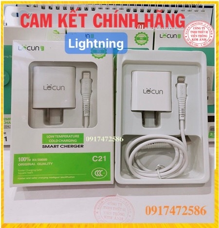 Ip- Bộ sạc Lecun C21, dòng điện 2.1A, chuôi Lightning