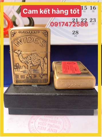 Bật Lửa Zippo Khắc Ăn Mòn Mẫu Lạc Đà, Có tem đỏ