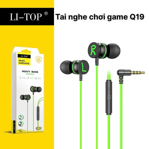 Tai nghe chơi Game Lip-Top Q19 check QR tra chính hãng, có Micro và nút chỉnh âm lượng, Hàng chính hãng bảo hành 1 năm