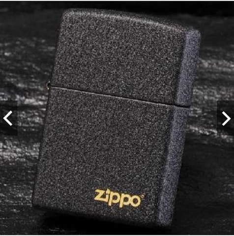 Zippo Đen Bụi Trơn logo main usa - Tem đỏ